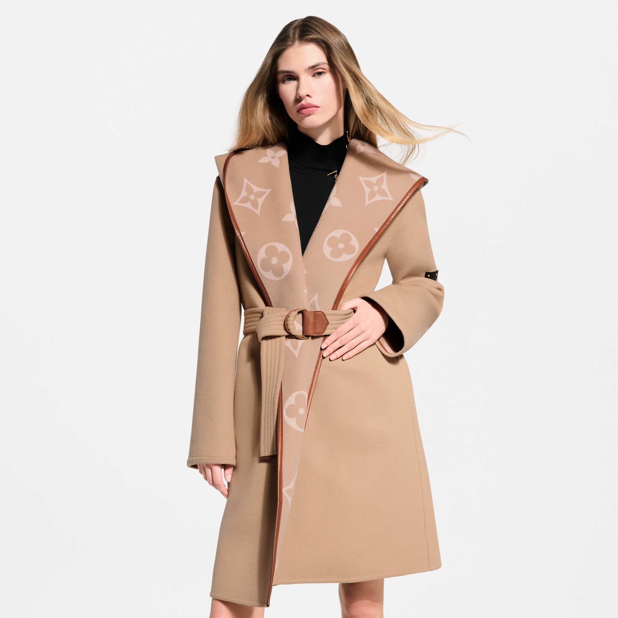 Belted Double Face Hooded Wrap Coat - Ready-to-Wear | LOUIS VUITTON
